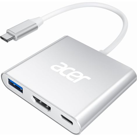 Adaptateur USB C vers HDMI 4K avec PD 100W et USB 3.0 3 EN 1 Adaptateur Multiport AV Numérique USB C avec HDMI,Câble Type C hub Compatible avec MacBook Pro/Air, Galaxy etc. (1/5)