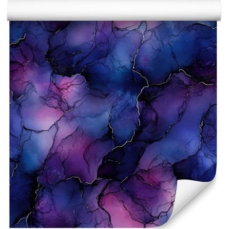 Papier peint bleu marine, bleu et violet pour salon et chambre 50x1000 cm (1/5)