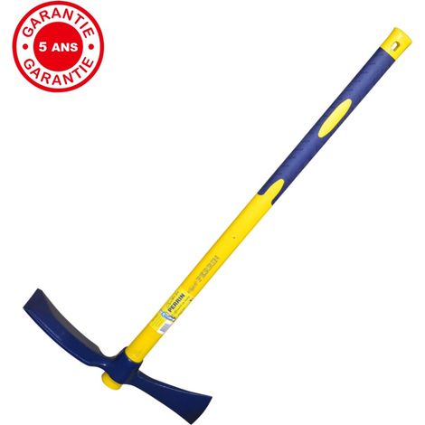 Pioche hache 2,5 kg – Manche composite incassable en fibre de verre – Acier C40 pour performance durable – Garantie 5 ans – Outils Perrin