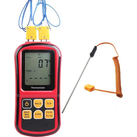 Thermomètre numérique à Double Canal avec rétro-éclairage LCD pour thermocouple K/J/T/E/R/S/N (1/4)