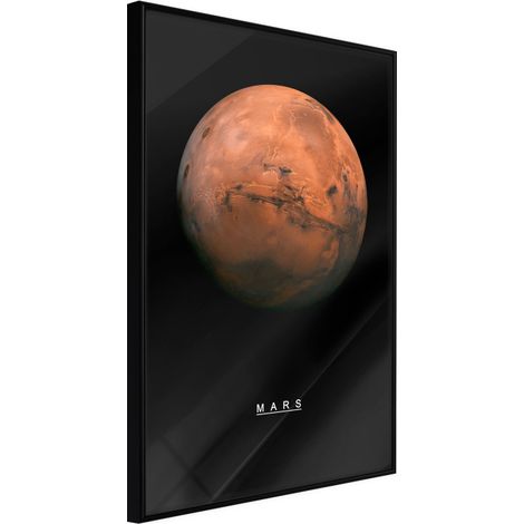 Affiche Murale Encadrée "The Solar System Mars" 30 x 42 cm Noir