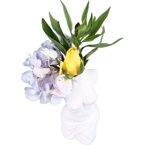 Vase en céramique non émaillée, vase en forme de silhouette humaine, ornement artistique, composition florale pour salon, décoration de maison d'hôtes, créatif. (1/5)