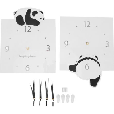 Horloge murale double face angle Métal Design panda silencieux 26x32cm Déco moderne sans clous pour salon chambre (1/5)