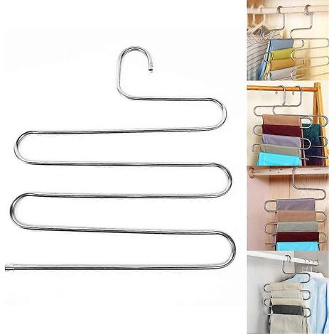 Cintre à pantalons pratique de 13638 cm, 5 niveaux pour un rangement optimal des vêtements, serviettes, foulards, etc. (1/5)