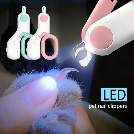 Coupe-ongles électrique pour chats et lapins, fonctionnant sur piles, avec lumière LED, en acier inoxydable.-AquaForge (1/5)