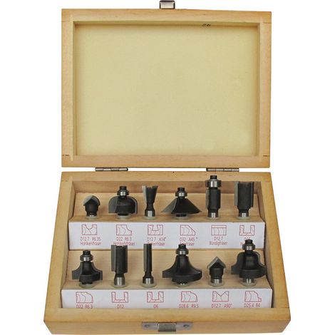 Fortis Fräser-Satz HW 12-tlg. S8, im Holzkasten (1/2)