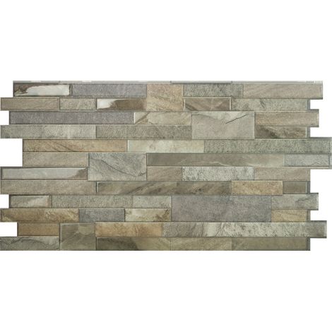 Selbstklebende Wandfliesen x2 XL, 57,15x28,96cm - Smart Tiles Pietra Palermo Klebefliesen 3D Fliesenaufkleber für Bad & Küche (1/4)