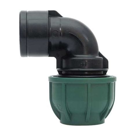 Gomito a 90° a stringere con derivazione fil. femmina ø mm 32x3/4" - 10 pn