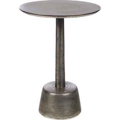 Amadeus - Bout de canapé rond en aluminium noir H57 cm