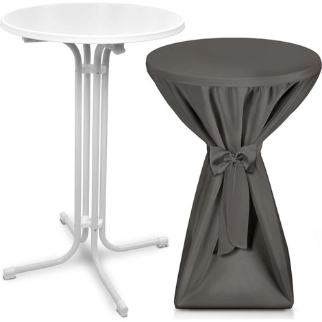 Outdoor Stehtisch Bellini, klappbar, Ø70cm, Anthrazit, mit Husse