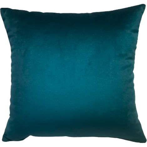 Lot de 2 coussins décoratifs Tex, bleu-vert, velours 45x45cm (1/4)