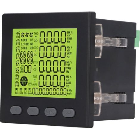 Dreiphasen-Leistungsmesser, multifunktionaler Volt-Leistungs- und Energiezähler, Stromverbrauchsanzeige, AC 380 V, 5 A, Messbereich AC 220 V (1/5)