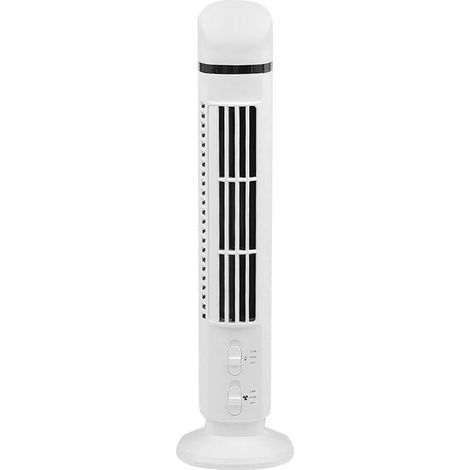 Ventilateur vertical électrique sans pales, alimentation USB, multifonctionnel, sur pied, avec éclairage blanc. (1/3)