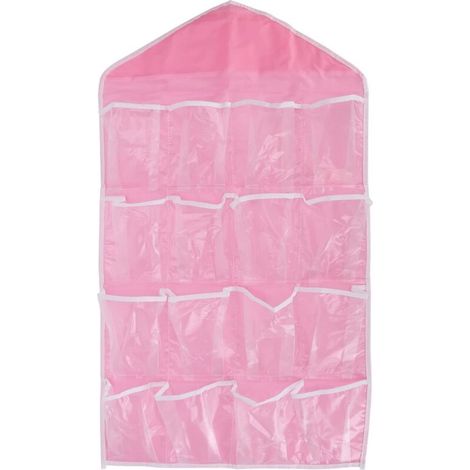 Rangement derrière la Porte – Placard Mural Suspendu au-Dessus de la Porte, Sac de Rangement, étagères suspendues en Polyester, Poche pour Chambre à Coucher, Salon (Pink)