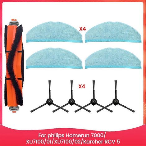 Compatible avec Philips Homerun 7000 série XU7100/01, XU7100/02, Karcher RCV 5 pièces d'aspirateur Main Roller brosse latérale lingette de lavage pièces (1/5)