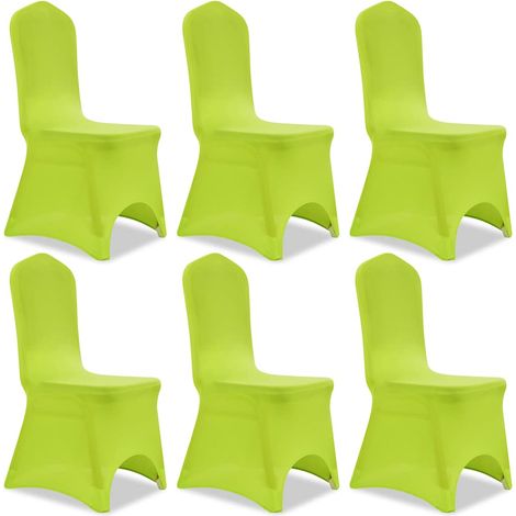 Housse de chaise extensible 6 pcs vert (1/5)