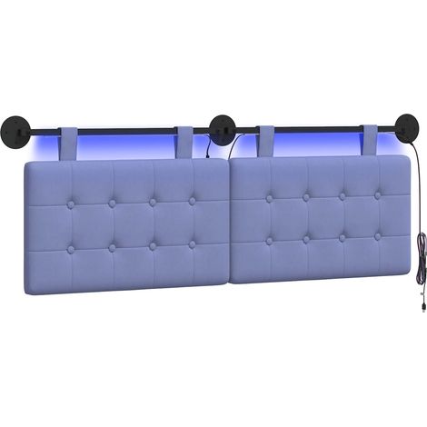 Maison Exclusive - Testiera sospesa Con luce LED Blu jeans Tessuto (1/5)