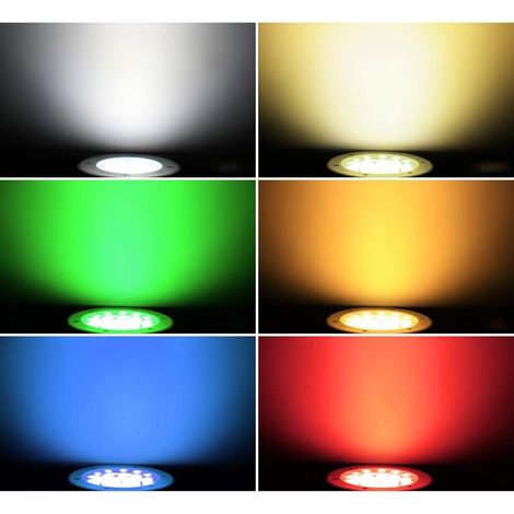 Downlight LED encastré extérieur très fin 3W IP68 corps en acier inoxydable étanche pour allées extérieures, cours, jardins, parcs (Blue Light) (1/4)