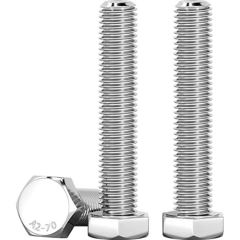 10 Pièces Boulons Hexagonaux M8 X 60mm Argent Acier Inoxydable A2 V2A Résistance Boulon à Tête Hexagonale DIN 933 Vis Inox Pour Automobile Et Machinerie (1/5)