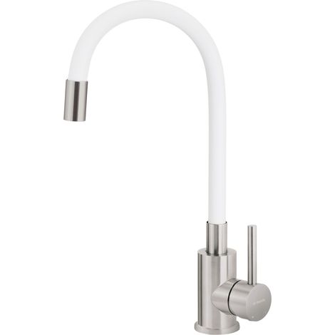 Robinet de cuisine Luno blanc avec bec flexible (1/5)