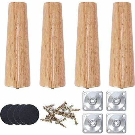 4 patas rectas de madera de 20 cm para muebles, patas para mesa de centro, patas de madera maciza de roble para sofá, cama, mesa, sillón, mesita de noche, armario. (1/5)