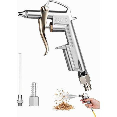 Soufflette Air Comprimé, Pistolet Pression 1 Pièce avec Court Embout Remplaçable, Flux Stabilisé pour Séchage Rapide et Nettoyage Précis Atelier Auto (1/5)