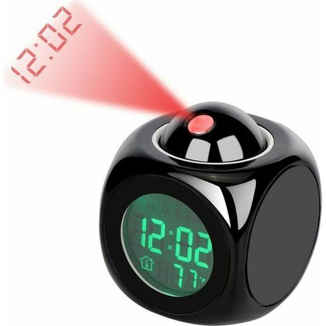 Projection alarm clock – Digital ceiling alarm clock with projector function for the bedroom, radio-controlled projection alarm clock (1/5)