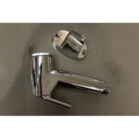 Douchette multifonctions avec support de tuyau et fixation murale pour salle de bain (jet + jet) (1/4)