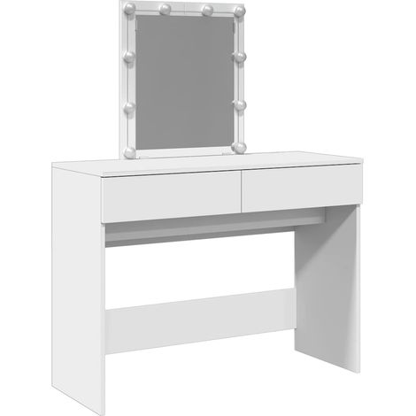 Maison Exclusive - Schminktisch mit LED-Beleuchtung Weiß 100x40x1
