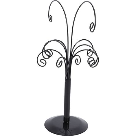 2er-Set Weihnachtsbaum-Ornamentständer, Metall-Ornamenthalter, Baum-Schmuckständer, Halsketten-Ohrring-Organizer, Schwarz (1/5)