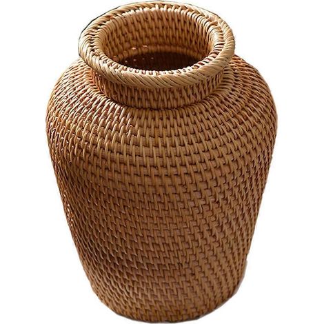 Blumenkorb, Behälter, Trockenblumenvase, Rattanvase, Rattan-Geflechtvase