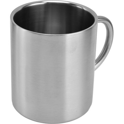Tasses à café à double paroi en acier inoxydable, idéales pour le camping, les voyages, les activités de plein air et le bureau (410 ml). (1/5)