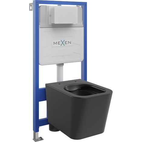 Mexen Teo conjunto empotrado WC estructura Fenix Slim con taza WC, negro mate - 6103385XX85 (1/3)