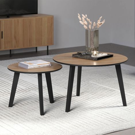 Ronin table basse ensemble de 2 décor chêne.