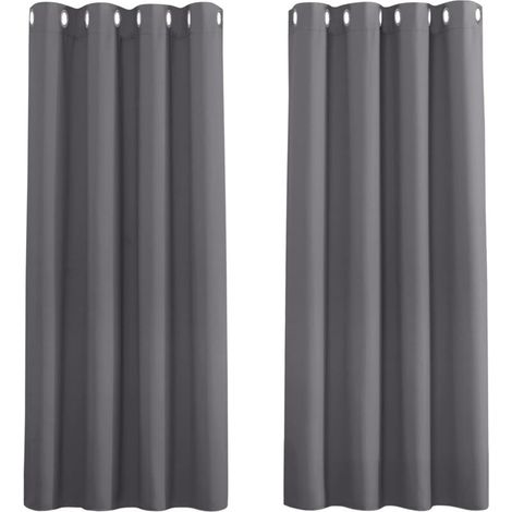 Thermal Curtains - Anti Cold/Heat Curtain, Blackout Curtains with Eyelets, Window Decoration, Soundproof, Insulation for Kids/Adults, 52 x 62 inch, Grey, 2 Panels