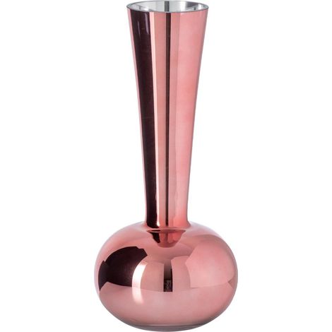 Vase Design en Verre "Iris" 32cm Rose (1/4)