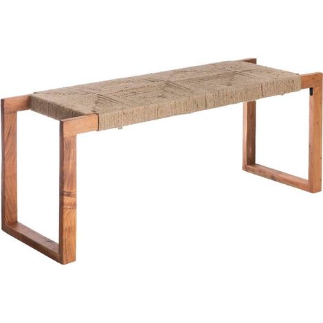 Banc en bois d'acacia et laine Marietta (1/5)