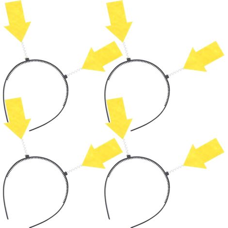 4-teiliges lustiges Pfeil-Haarreif-Set für Damen aus leichtem gelbem Stoff, Größentabelle, unverzichtbares Foto-Accessoire für Geburtstage und Konzerte (1/5)