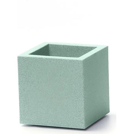 KUBE - VASO DOPPIA PARETE IN RESINA-MENTA / 20x20 cm