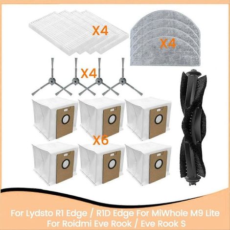 Filtre de brosse latérale principale pour balai Lydsto R1 Edge/R1D Edge/MiWhole M9 Lite/Roidmi Eve Rook/Eve Rook SV (1/5)
