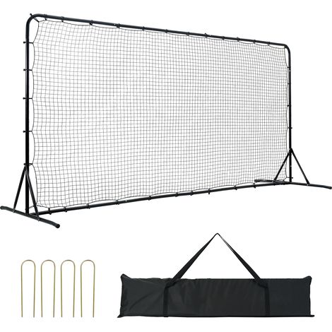 Mophorn Rete da rimbalzo per calcio, Attrezzatura per l'allenamento di calcio in ferro da 12x6 piedi, Regalo per l'allenamento di calcio sportivo con borsa portatile, per l'allenamento in giardino