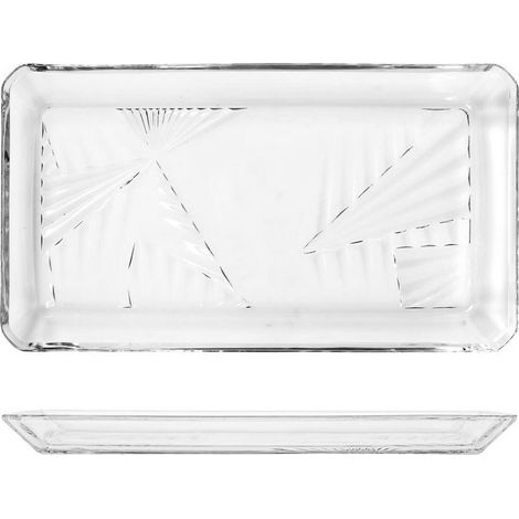 Juego de 2 bandejas de cristal Madlen de 22x12 cm. (1/3)