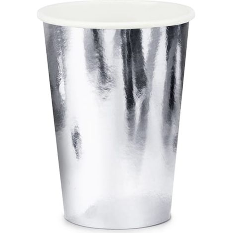 Gobelets en papier, argentés, 220 ml, lot de 6. (1/5)