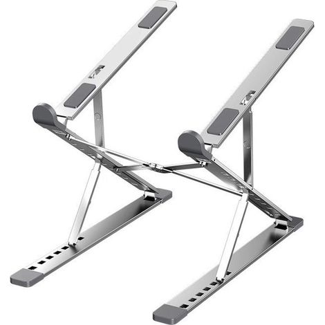 Supporto per computer Pratico supporto per laptop a doppio strato Supporto in metallo verticale, regolabile in altezza e pieghevole (1/5)
