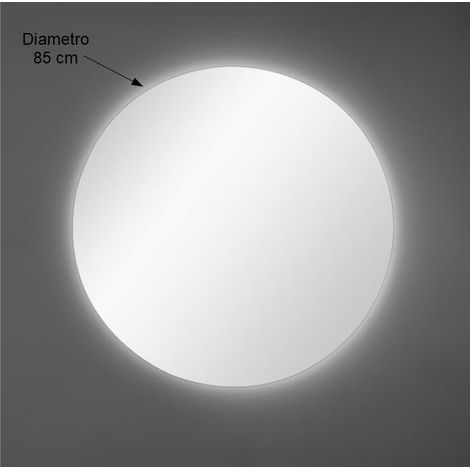Espejo de Pared Redondo Diámetro 85 cm grosor 4 mm con Iluminación LED