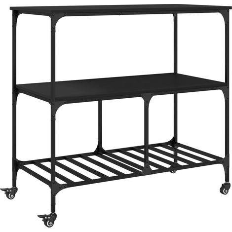 Maison Exclusive - Carrello da Cucina Nero 100x50x95 cm in Legno Multistrato