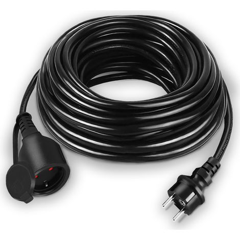 Froadp 10m Verlängerungskabel 230V Verlängerung Stromkabel mit Euro-Stecker und Schutzkappe IP44 Baustellenkabel Outdoor Kabelverlängerungen für Innenbereich und Außenbereich (1/5)