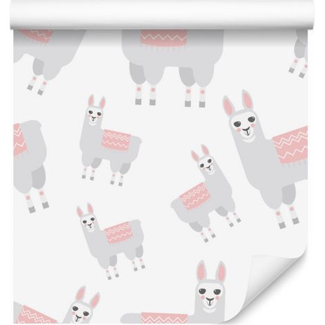 Papier peint animaux et lamas pour salon et chambre 50x1000 cm (1/5)