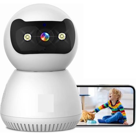 Caméra de Surveillance IP WiFi Intelligente 5MP avec Suivi Automatique, sécurité intérieure sans Fil, CCTV Domestique, babyphone(5MP No SD) (1/5)