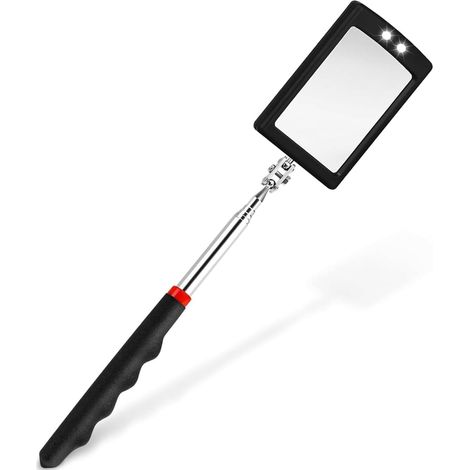Teleskop-Inspektionsspiegel für Autos, 360° verstellbar, ausziehbarer Inspektionsspiegel mit LED-Beleuchtung, Werkzeug für Mechaniker, Werkstätten und Kfz-Reparaturen (1/5)